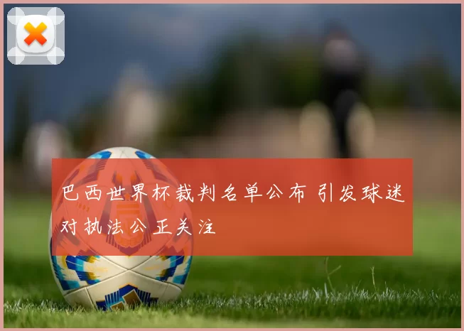巴西世界杯裁判名单公布 引发球迷对执法公正关注
